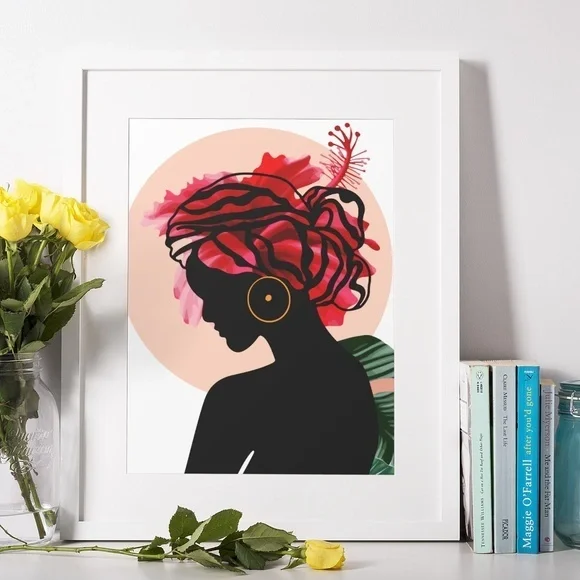 Modern Wall Art Print Tropical Girl Unframed - Picture 3 of 17